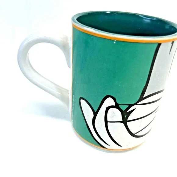 Warner Bros. Looney Tunes Bugs Bunny 1998 Green Coffee Mug Cup Gibson Vintage - Picture 2 of 7